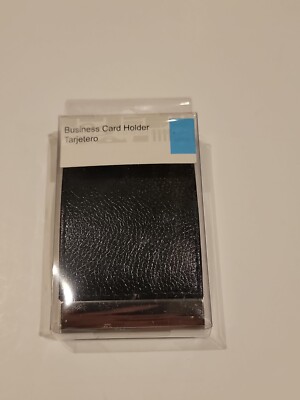 Business Card Holder Flip Top Magnetic Close Metal Case Black Faux Leather | eBay Business Card Holder Flip Top Magnetic Close Metal Case Black Faux Leather | eBay