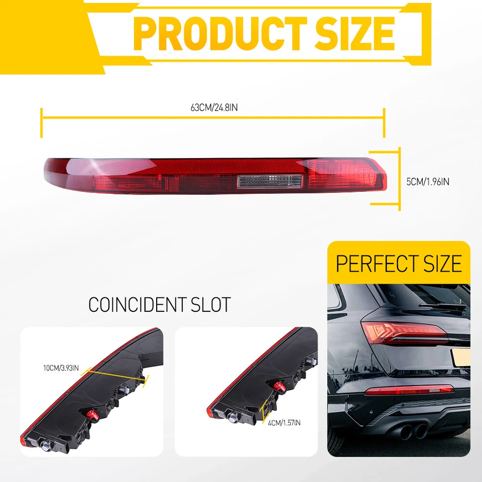 IP67 Left Rear Bumper Reflector Marker Left For 2016-2020 Audi Q7 US 5Holes - Image 3 of 4