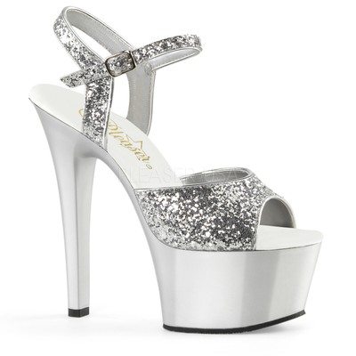 Pleaser Sexy Stripper Dancer Most Comfortable 6 High Heel Silver