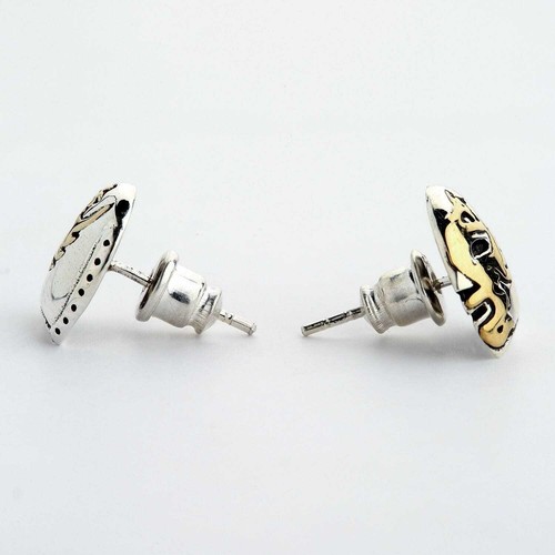 Sterling Silver Lucha Libre Mask Stud Earrings - Picture 4 of 8
