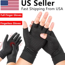 Copper Compression Arthritis Gloves Hand Wrist Support Brace Joint Pain Relief