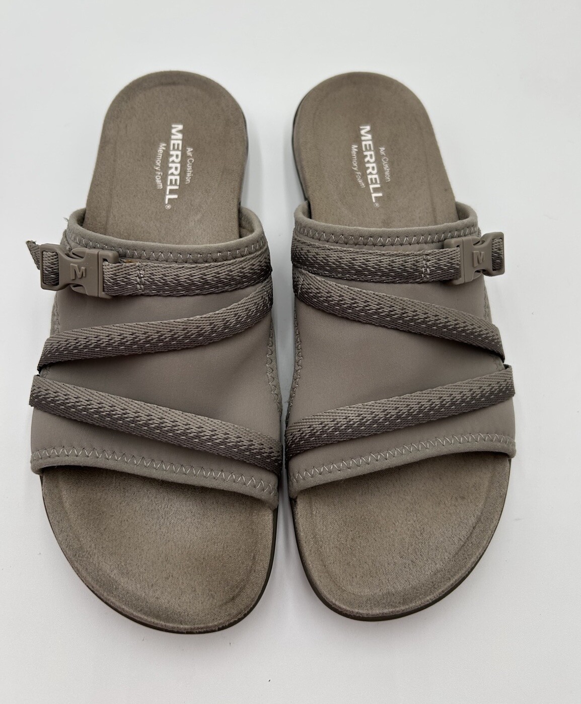 Merrell Moon Women's Sz Slide Memory Foam Sandals Gray Air