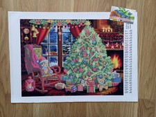 Christmas Tree Bead Embroidery Kit Festive Holiday Decor DIY Needlepoint Beaded