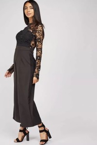black lace sleeve jumpsuit