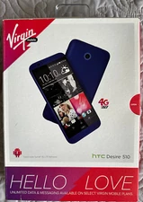 **BRAND NEW** HTC Desire 510 4GB - Blue (Virgin Mobile) Smartphone **SEALED**