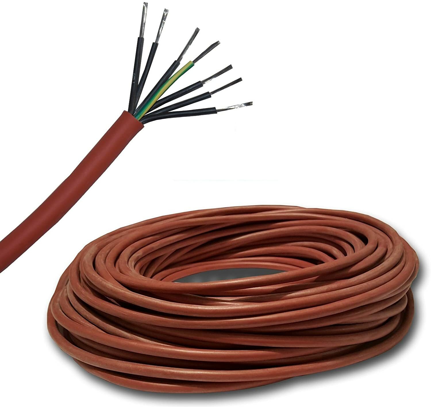 (9,19€/m) Silikonleitung Saunakabel Silikonkabel SIHF 7x2,5 mm² viele Längen