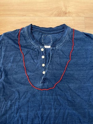 Visvim Indigo Beads Henley S/S Cotton Shirt Navy Size 3 | eBay 