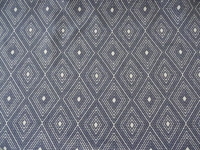 DESIGNER WOVEN DIAMOND INDIGO BLUE GEOMETRIC UPHOLSTERY FABRIC BTY $24.99/YD - Image 3 of 4