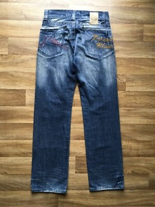 Kangol Jeans 28 32 Very Nice Used Jeans Dark Blue Light Patches Ebay