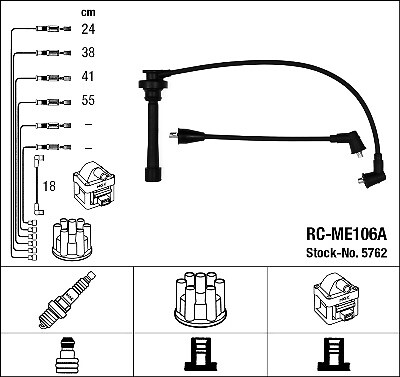 5762 NGK Ignition Cable Kit for MITSUBISHI