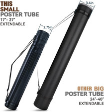 Small Poster Tube Storage 17  to 27  Extendable for Documents Blueprints Artwork