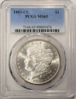 1883 CC Morgan Silver Dollar PCGS MS-65