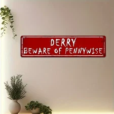 IT Movie Pennywise Vintage Metal Sign Horror Movie Wall Decor for Home Man Cave