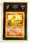 Pokemon Card - Charmander - 46/102 - Base Set - Graded Ambr 8.5 Rainbow Hex
