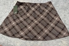 Women's Plaid Mini A-Line Skort - Wild Fable Gray Plaid Size S Pull On