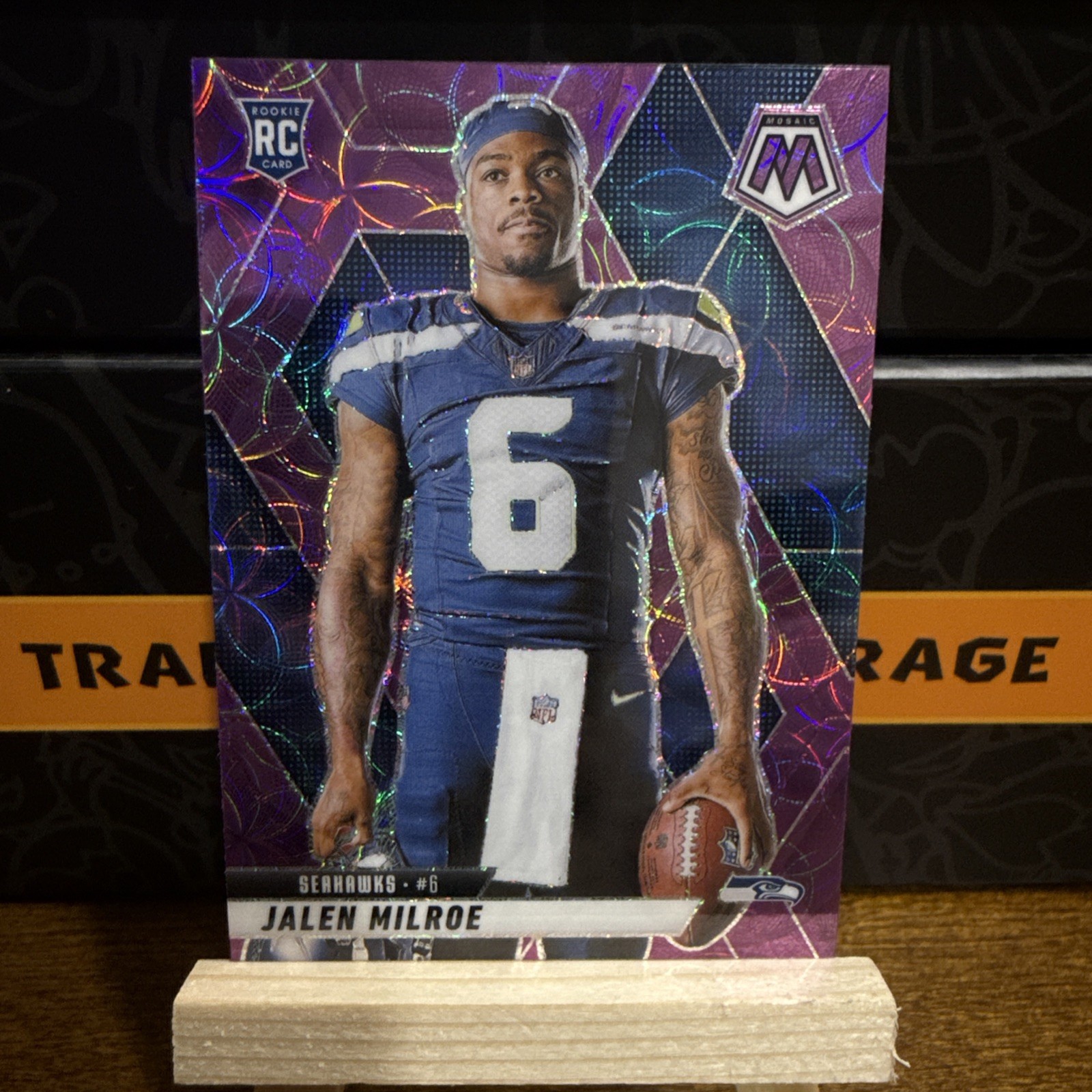 2025 Mosaic Football - Purple Scope - Jalen Milroe RC Variation - Seahawks #283