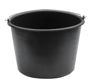 BirnePower Baueimer 5L Robuster Mörteleimer Zementeimer Putzeimer Eimer Schwarz