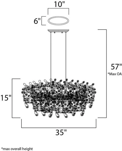 Maxim Comet 35" Wide Chrome and Crystal Island Light - Picture 6 of 6