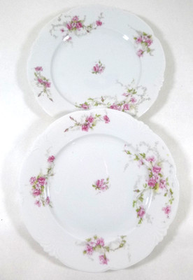 Vintage 1930s Moritz Zdekauer MZ Habsburg Austria Porcelain Plates-8.5'' Set of 2