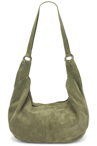 Free People Roma Suede Leather Tote Bag Handbag Olive Moss Green Oversized NWT
