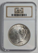 1925 P Peace Silver Dollar NGC MS 64