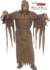 Scarecrow Ghost Face Halloween Adult Mens Costume One Std Size Robe Mask
