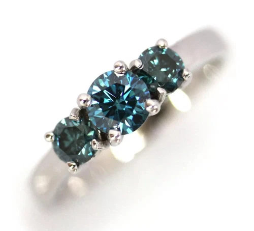 4.00 Ct Certified Round Cut Natural Blue Diamond Ring VVS1 White Gold Finish