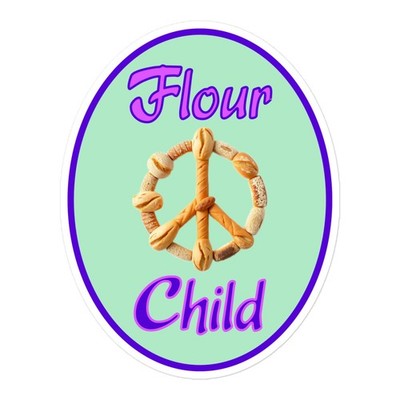 ''Flour Child'' Sticker Baking Bread Baker Bakery Grains Peace