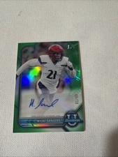 2021-22 Bowman U 1st Chrome MYJAI SANDERS Green Refractor Auto /99 Cinn Bearcats