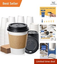 Classic White 8 oz Disposable Coffee Cups with Lids - Ultimate Convenience Pack