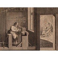 Daniel Chodowiecki Drechsler Beruf Elementarwerk Basedow orig. Kupferstich 1770