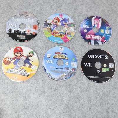 Resident Evil Mario Sonic Just Dance Nintendo Wii PAL Spiel Disc Lot Konvolut 6