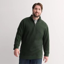Men's Sonoma Goods for Life Sweater Fleece Quarter Zip Size XL Green PINE NWT