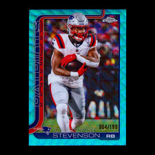 2025 Topps Chrome Rhamondre Stevenson Aqua Wave Refractor #210 Patriots /199