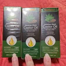 LOT OF 3 100 Pure Jamaican Castor Oil 60ml/2.02 Fl. Oz. Carrier Oil/hair Growth