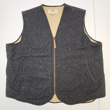 Woolrich wool blend sherpa lined mens vest XL full zip Charcoal gray