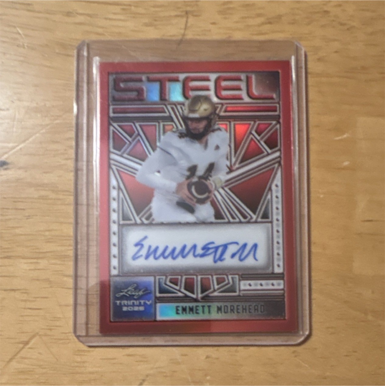 Leaf 2025 Trinity Emmett Morehead Steel Auto 1/1 #SA-EM1 Football