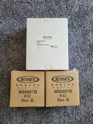 Jensen MS2013BT Bluetooth Marine Radio & Two Jensen MS6007B Marine Speakers -NIB