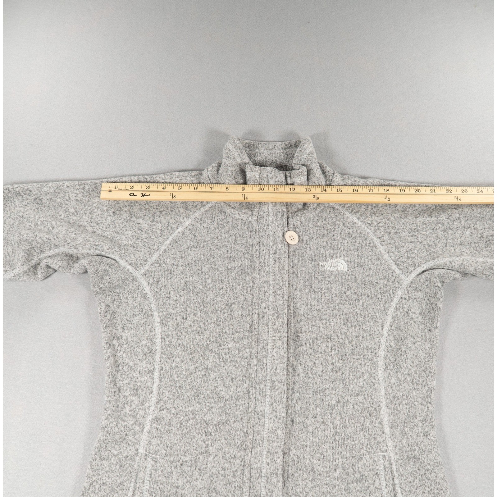 The North Face Crescent Sunset Full Zip Fleece Jacket Grey Heather Womens L image 5