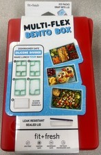 Fit & Fresh Multi Flex Bento z 2 okładkami lodu, czerwony, 6" x 2,5" x 9", bez BPA, NOWY