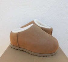 UGG CHESTNUT SUEDE PUMPED SLIDE PLATFORM SLIPPERS, WOMEN US 9/ EUR 40 ~NIB
