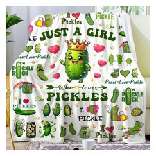 Funny Pickle Flannel Blanket Xmas Birthday Gift for Pickle Lovers Home Decor