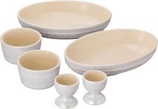 Le Creuset Tableware Set Pair Tableware Set White Luster Heat Resistant Cold