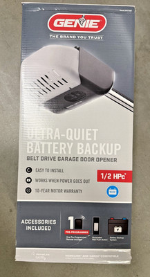 NEW - Genie 1/2 HPc Ultra Quiet Belt Drive Garage Door Opener w/ Battery Back-Up