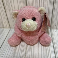 Russ Luv Pets Phluffles Pink Bear 4" Beans Terrycloth Plush Vintage w/ Tags RARE