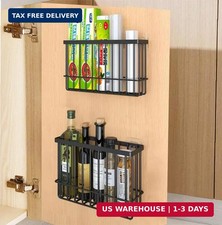 2 Piece Kitchen Cabinet Door Storage Box,Self Adhesive Wall Mounted Storage Boxe