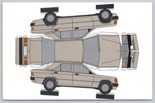 Papercraft Postcard For The Mercedes-benz 190e W201 Made From 1982 To 1993 Papercraft Postcard For The Mercedes-benz 190e W201 Made From 1982 To 1993