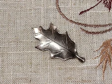 Vintage Sterling Silver 925 Stuart Nye Signed Oak Leaf Brooch Pin 1-5/8"