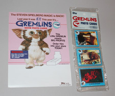 Vintage 1980's Original Topps Gremlins Cards Rack Pack Display Box + Dealer AD