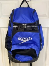 Speedo Teamster 35L Swim Royal Blue Backpack Kickboard Wet Bag Large Padded Back